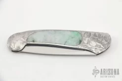 Engraved Interframe Lockback W/ Jade Inlays -Knives at Knife Center 1648044717 4932