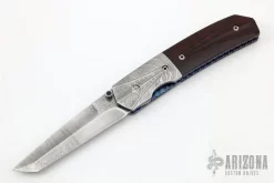 Damascus And Wood Linerlock