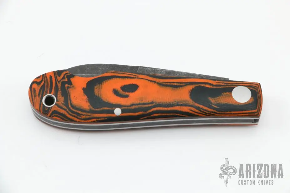 Black/Orange Marbled G-10 Slipjoint 6 Black/Orange Marbled G-10 Slipjoint - Image 4