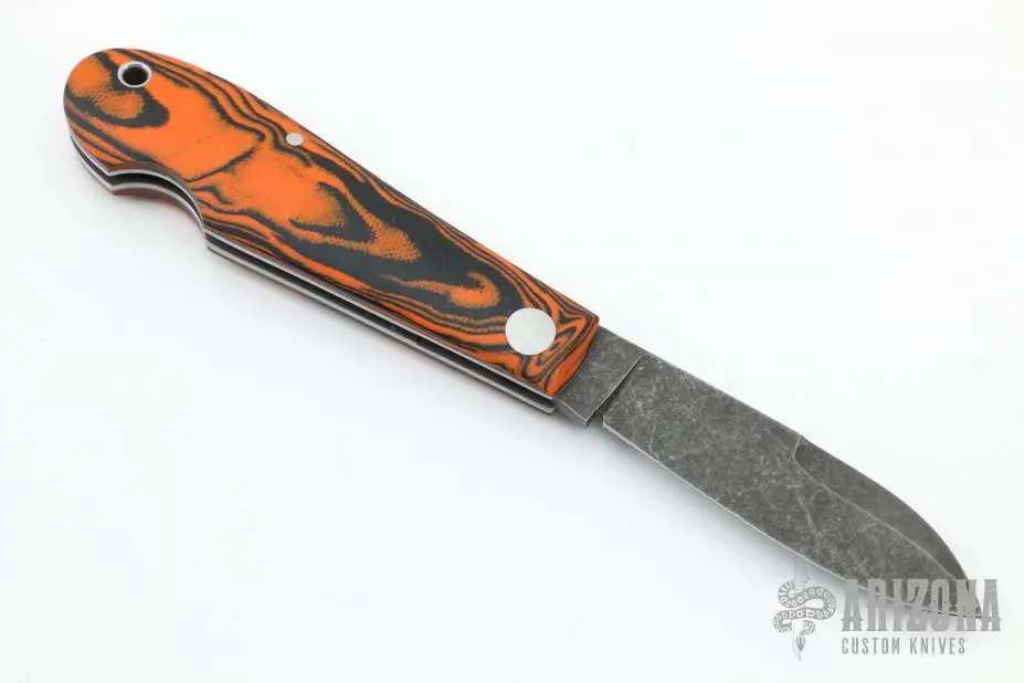 Black/Orange Marbled G-10 Slipjoint 4 Black/Orange Marbled G-10 Slipjoint - Image 2