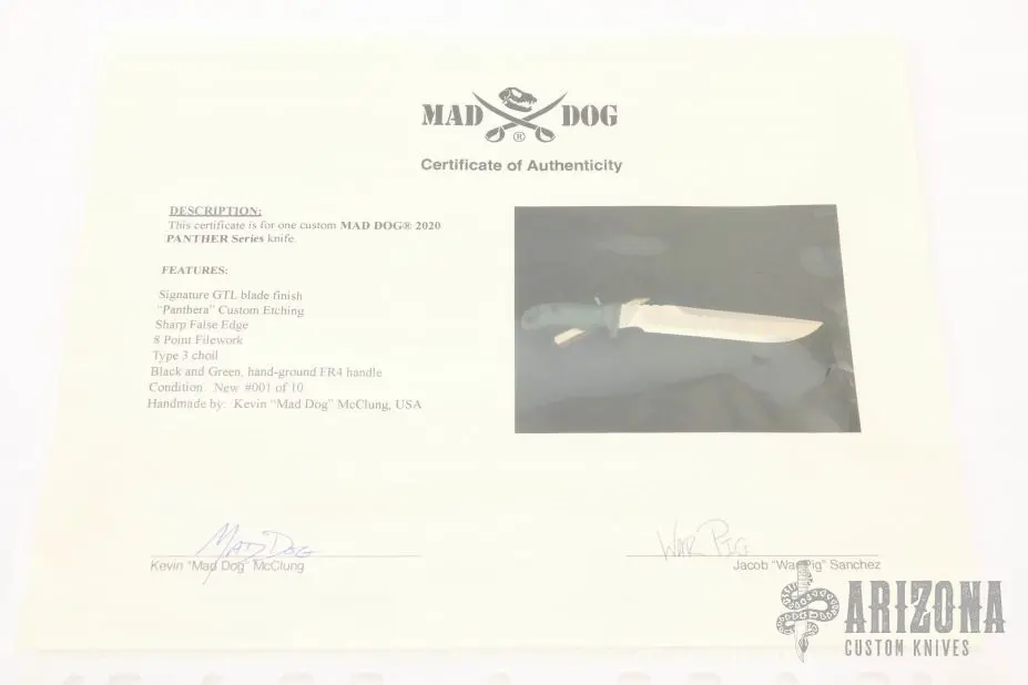 MAD DOG 2020 Panther Series Knife - Limited Edition Of 10 6 MAD DOG 2020 Panther Series Knife - Limited Edition Of 10 - Image 4
