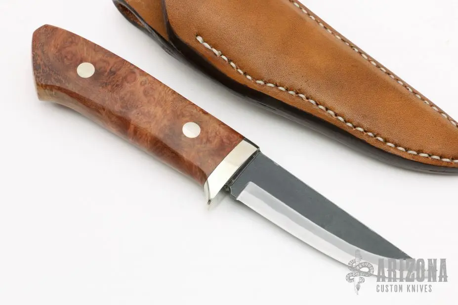 Sheath Knife - Buckeye Burl Handle By Moriya 4 Sheath Knife - Buckeye Burl Handle By Moriya - Image 2