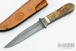 Damascus And Mammoth Ivory Small Fighter
