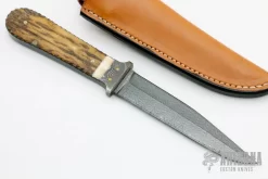 Damascus And Mammoth Ivory Small Fighter -Knives at Knife Center 1660161946 3448