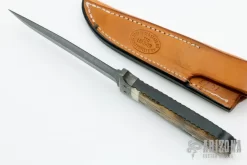 Damascus And Mammoth Ivory Small Fighter -Knives at Knife Center 1663097829 0499