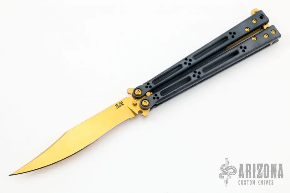 Basilisk Elite Balisong - Titanium - Gold/Black 3 Basilisk Elite Balisong - Titanium - Gold/Black