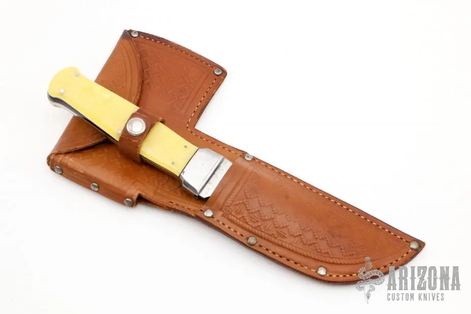 Rare Vintage KaBar Knife Hatchet Set And Leather Sheath - Interchangable Blade 6 Rare Vintage KaBar Knife Hatchet Set And Leather Sheath - Interchangable Blade - Image 4