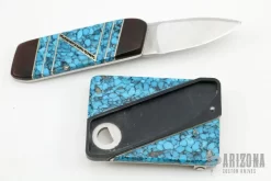 Touche - Belt Buckle Knife - Turquoise And Silver 8 Touche - Belt Buckle Knife - Turquoise And Silver -Knives at Knife Center 1671819222 0186
