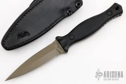 Galvo Dagger - 3v Black Groovy G-10 And FDE Cerakote