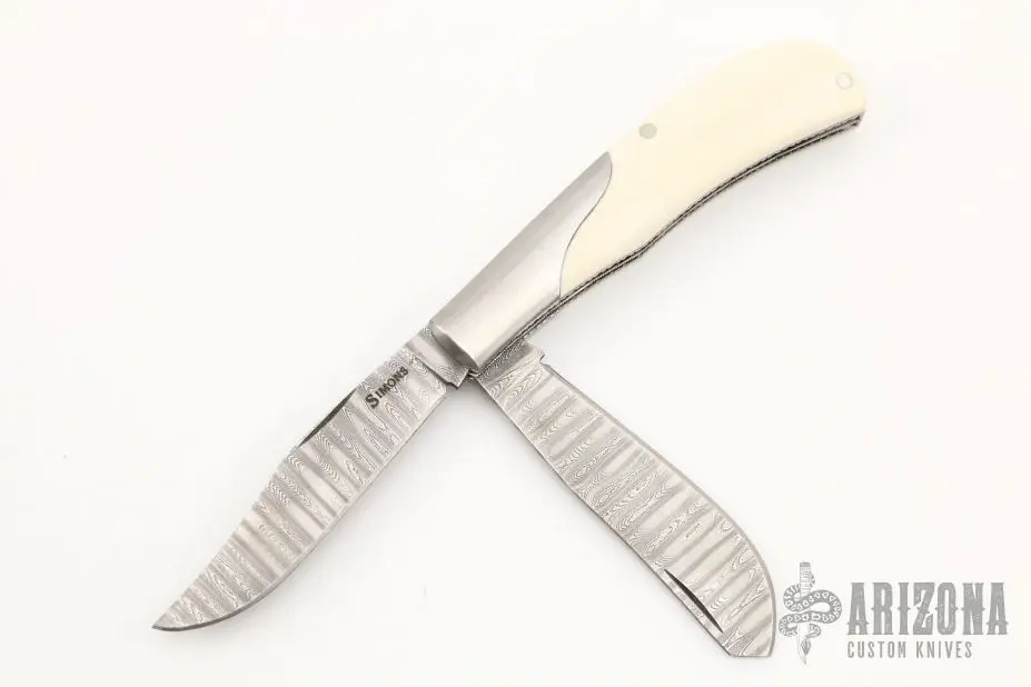 2-Blade Trapper - Damascus And Mammoth 3 2-Blade Trapper - Damascus And Mammoth