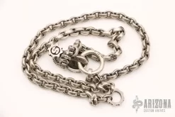 Curby .925 Sterling Silver Wallet Chain W/ Skulls -Knives at Knife Center 1675874233 1755