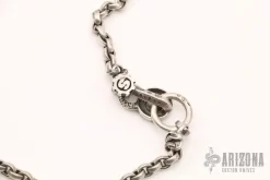 Curby .925 Sterling Silver Wallet Chain W/ Skulls -Knives at Knife Center 1675874233 4698