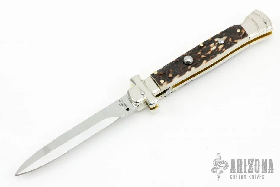 9" Maltese Cross Stiletto - Stag 3 9" Maltese Cross Stiletto - Stag