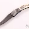 Scrimshawed Damascus And Mammoth Ivory Linerlock 1 Scrimshawed Damascus And Mammoth Ivory Linerlock -Knives at Knife Center 19190626 22192
