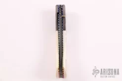 Scrimshawed Damascus And Mammoth Ivory Linerlock 11 Scrimshawed Damascus And Mammoth Ivory Linerlock -Knives at Knife Center 19190626 22196